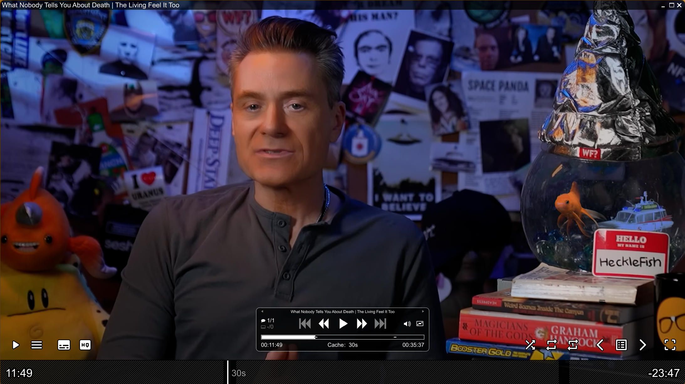 mpv-synth streaming a YouTube video via the browser extension